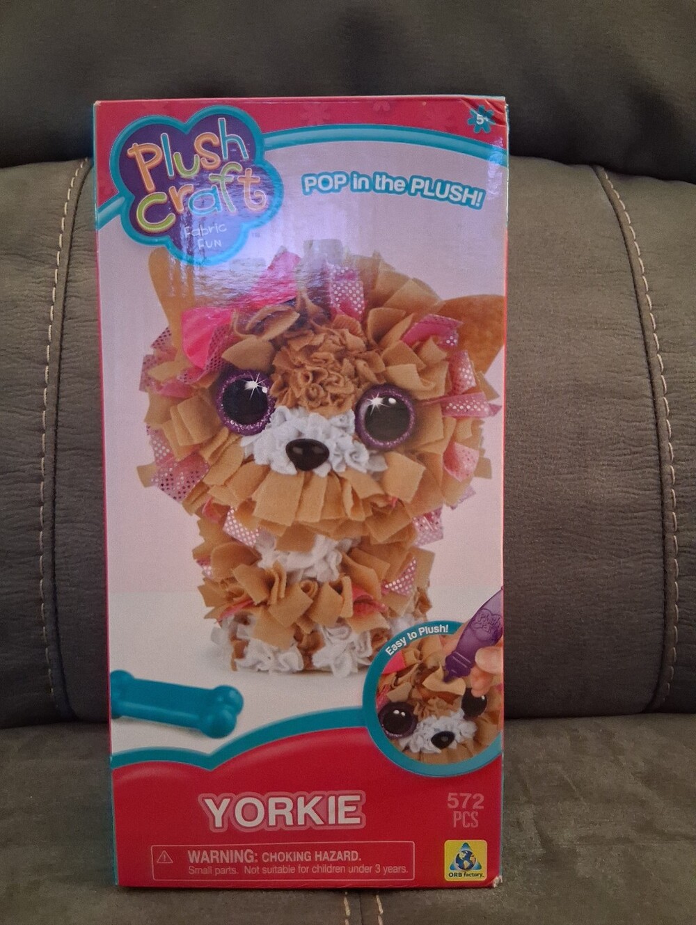 Plush Craft Yorkie Plush Kit - Tan, White, Pink Accents
